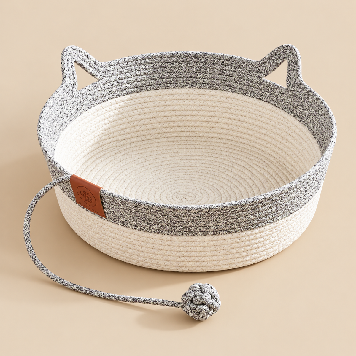 Nova, panier en coton tressé pour chat – sans coussin – coloris : gris