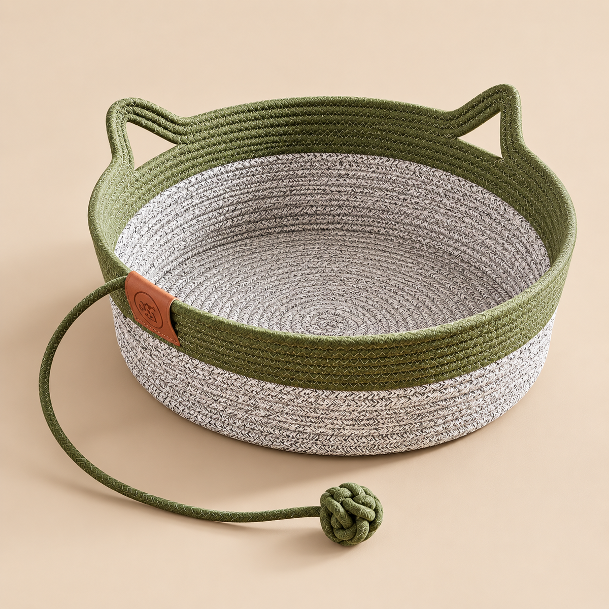 Nova, panier en coton tressé pour chat – sans coussin – coloris : vert