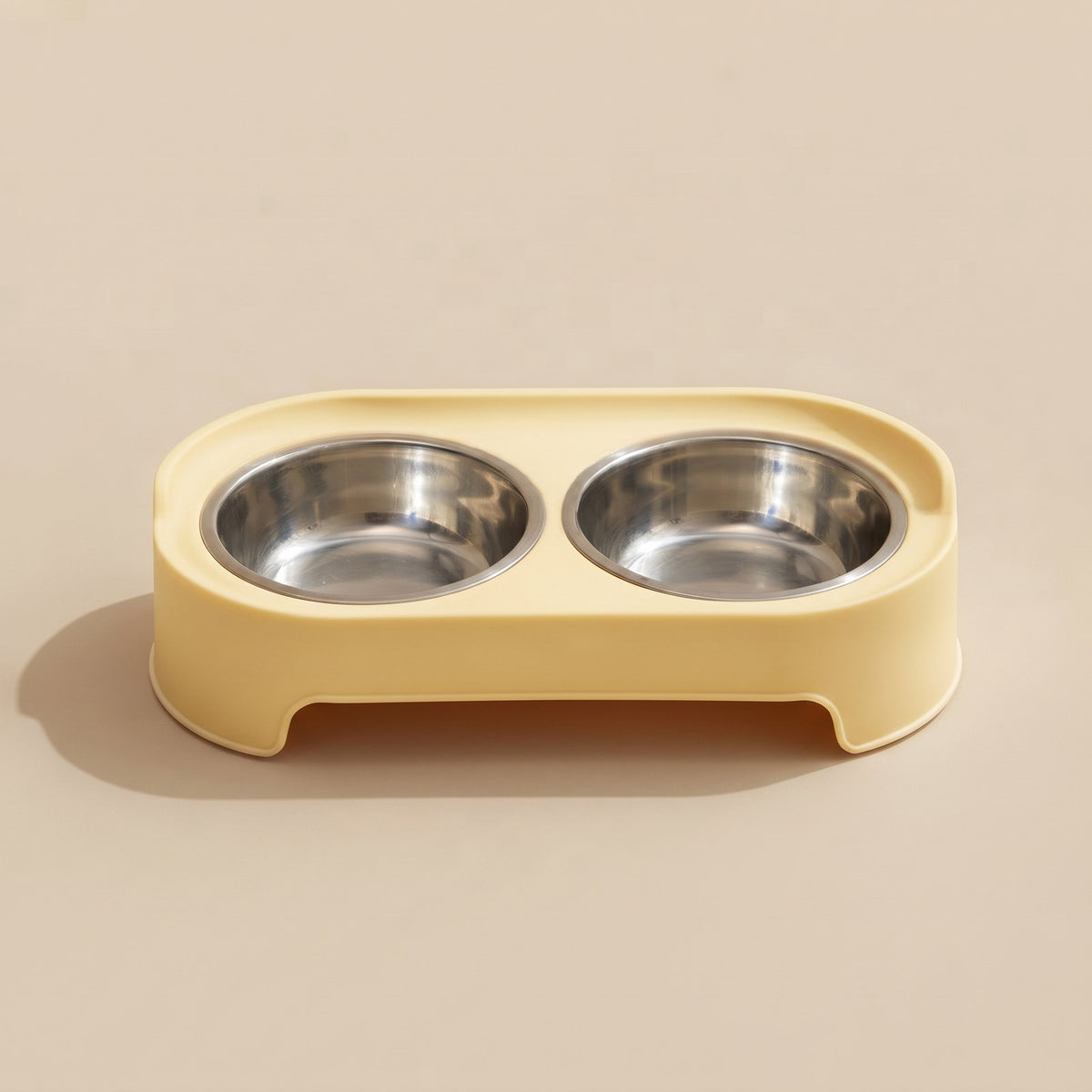 Lido, double gamelle surélevée pour chat – coloris : jaune