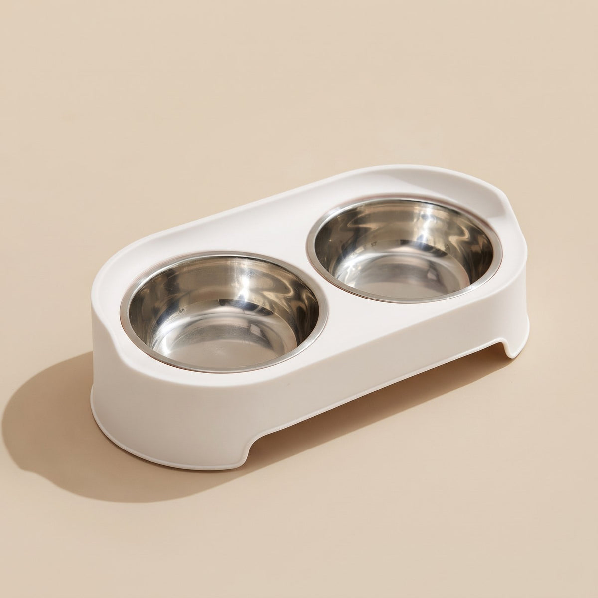 Lido, double gamelle surélevée pour chat – coloris : blanc