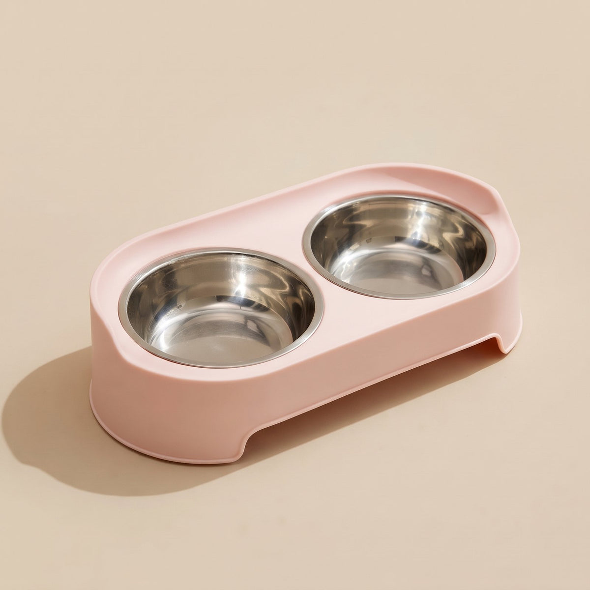 Lido, double gamelle surélevée pour chat – coloris : rose