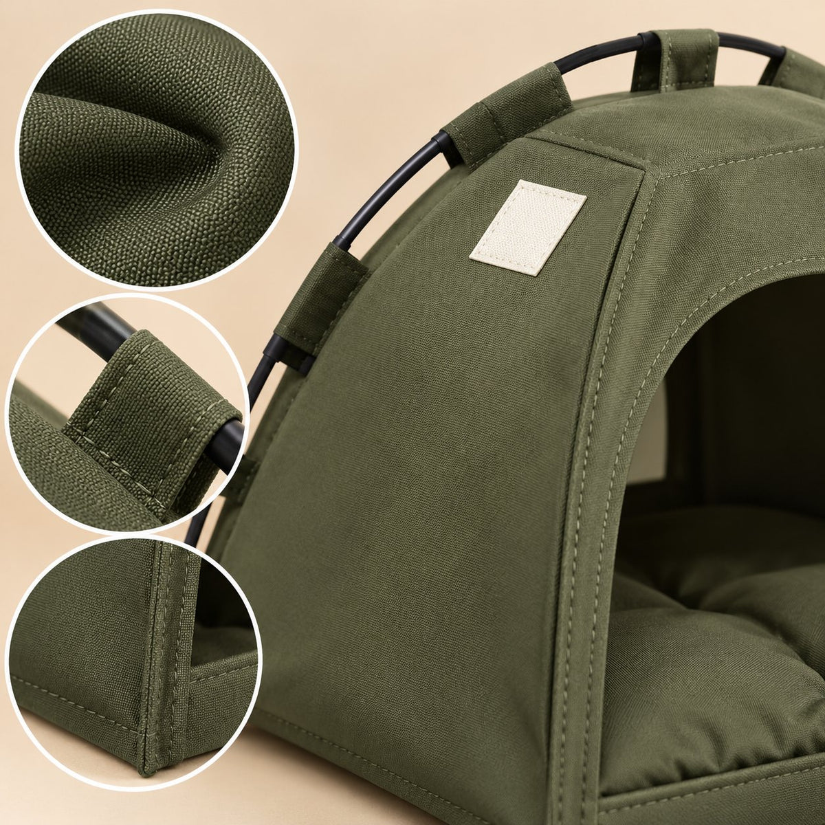 Sora, tente pliable pour chat et petit chien – détail de la matière