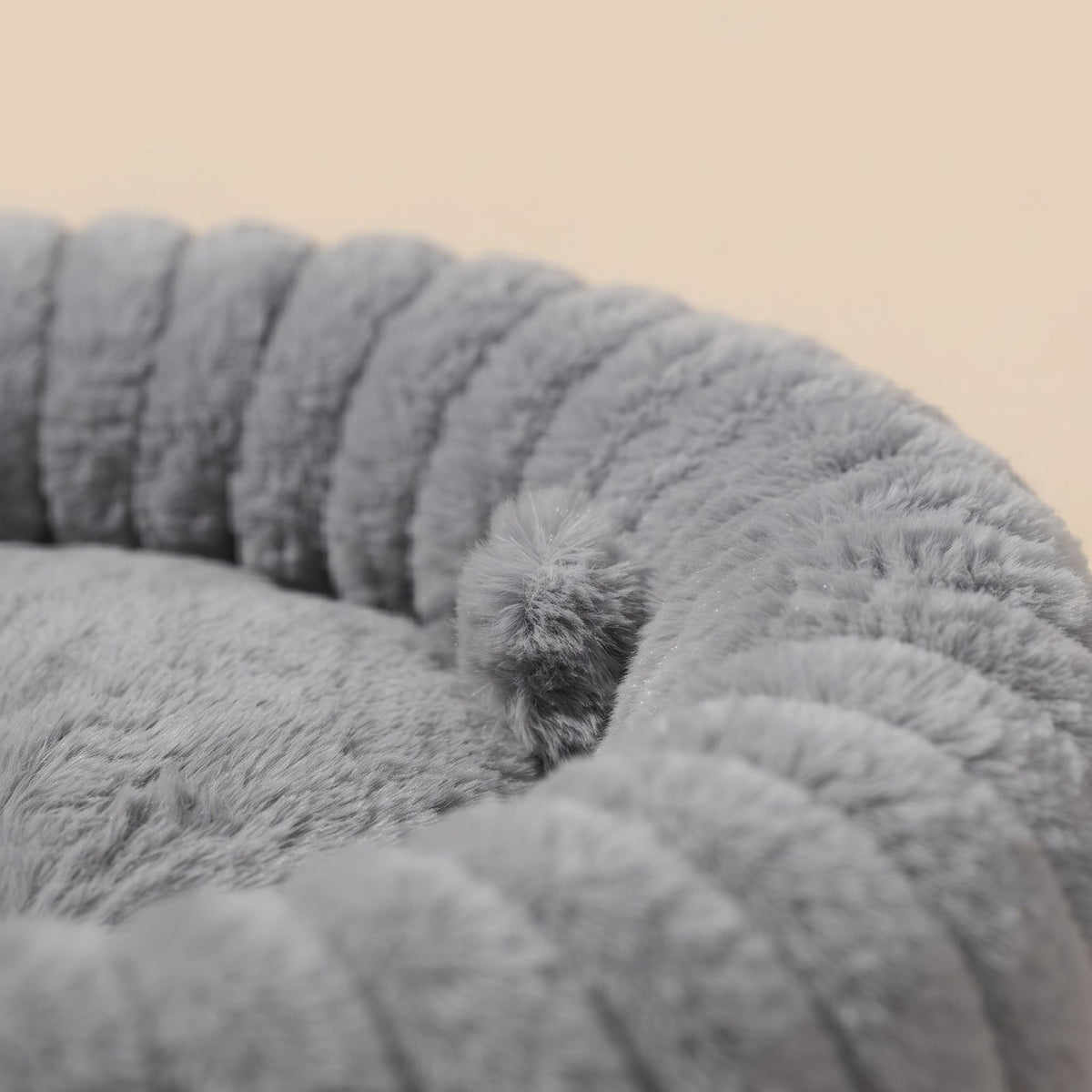 Luna, coussin rond en peluche pour chat et chien – coloris : gris