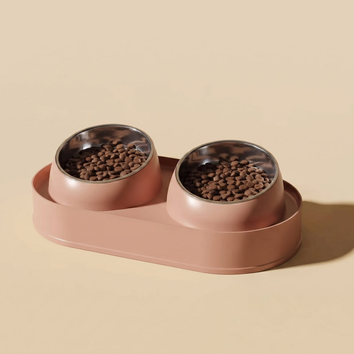Inka, double gamelle inclinée pour chat – coloris : rose