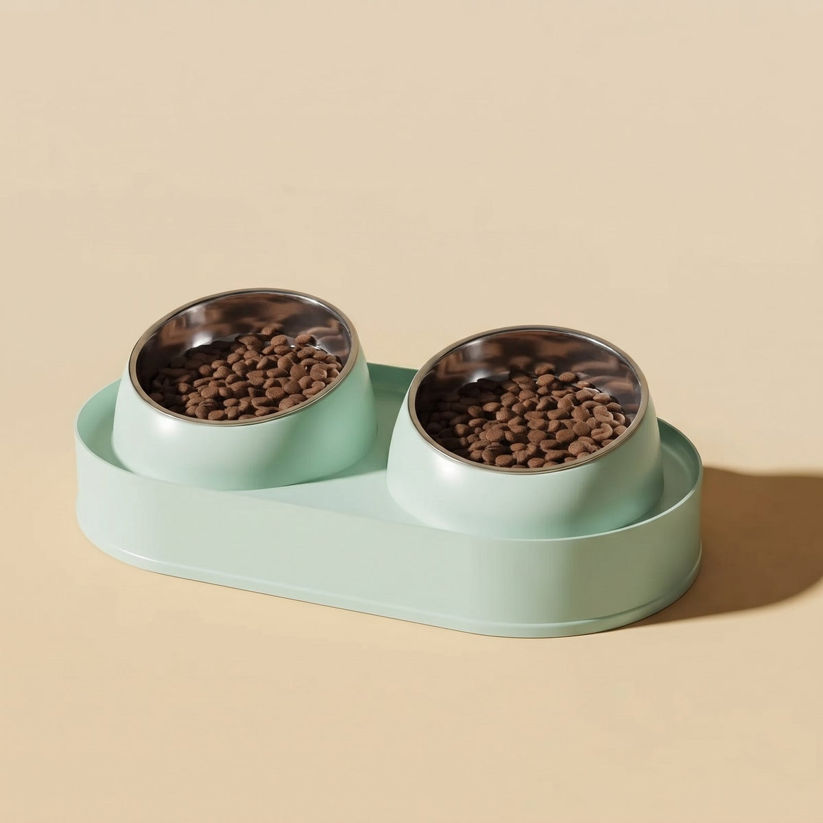 Inka, double gamelle inclinée pour chat – coloris : vert