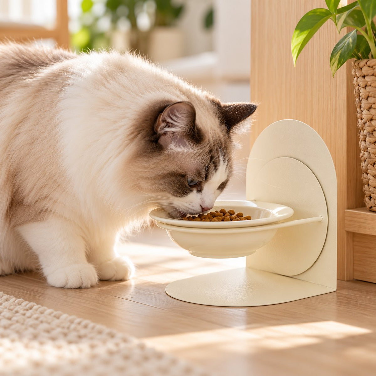 Arco, gamelle surélevée pour chat – coloris : blanc