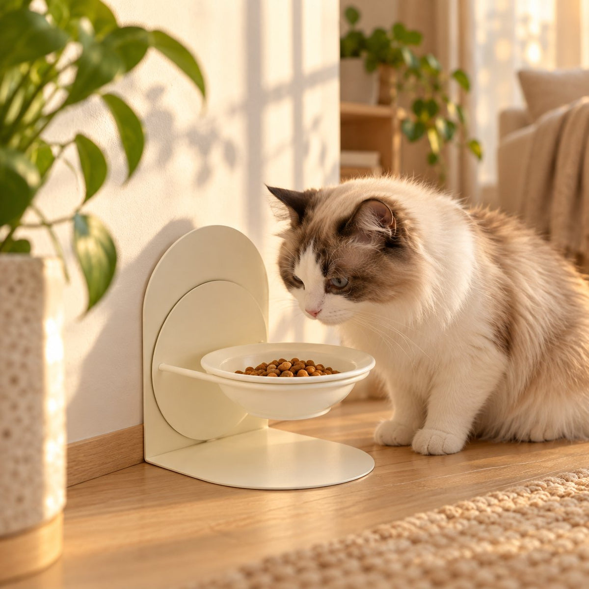 Arco, gamelle surélevée pour chat – coloris : blanc