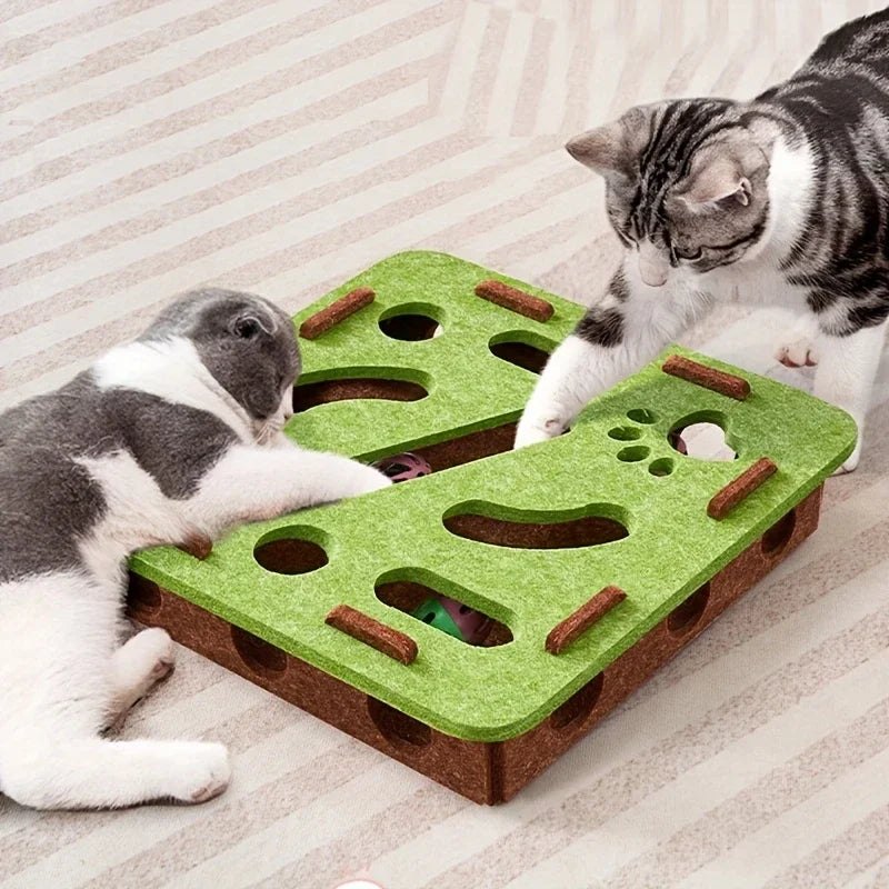 Kiko, jouet labyrinthe en feutre pour chat – coloris : vert · carré